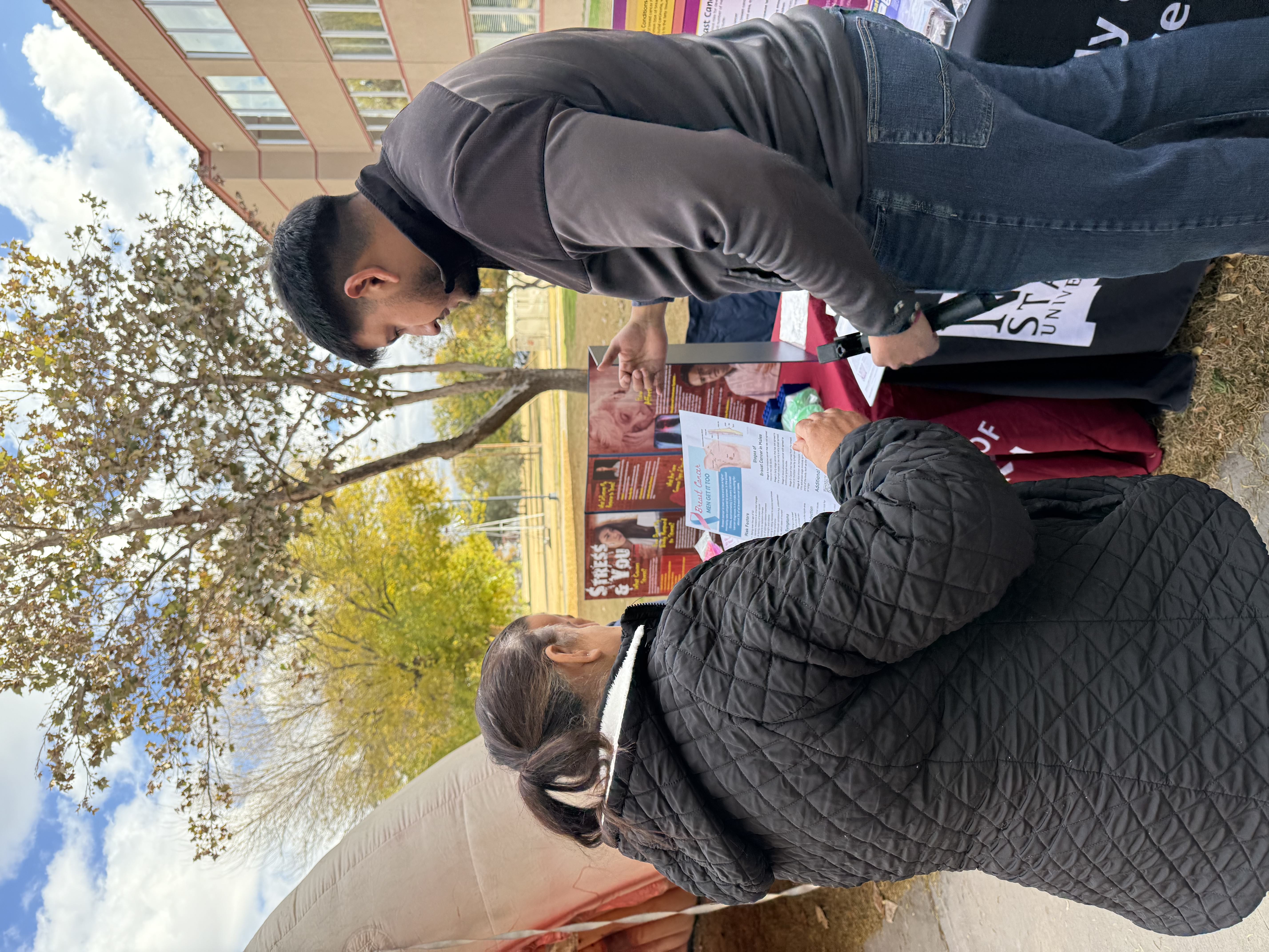 Students at a tabling event